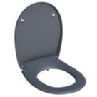 Bemis Click & Clean Classic Soft-Close with Quick-Release Toilet Seat Thermoset Plastic Grey