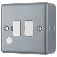 British General  13A Switched Metal Clad Fused Spur & Flex Outlet  with White Inserts