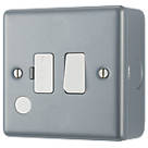 British General  13A Switched Metal Clad Fused Spur & Flex Outlet  with White Inserts