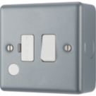 British General  13A Switched Metal Clad Fused Spur & Flex Outlet   with White Inserts