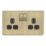LAP  13A 2-Gang DP Switched Socket Antique Brass  with Black Inserts