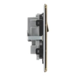 LAP  13A 2-Gang DP Switched Socket Antique Brass  with Black Inserts