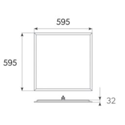 4lite Kithara Square 600mm x 600mm LED Backlit Panel White 33W 3300lm