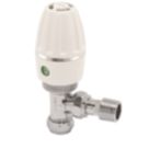 Terrier Terrier 3 15mm x 1/2" White/Chrome Angled Standard Thermostatic Radiator Valve Head & Body