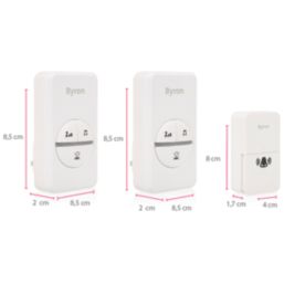 Byron DBY-23445BS Plug-In Wireless Door Chimes White 2 Pack