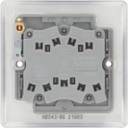 British General Nexus Metal 20A 16AX 3-Gang 2-Way Light Switch  Brushed Steel