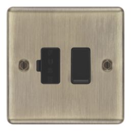 LAP  13A Switched Fused Spur  Antique Brass with Black Inserts