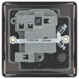 LAP  13A Switched Fused Spur  Antique Brass with Black Inserts