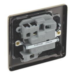 LAP  13A Switched Fused Spur  Antique Brass with Black Inserts