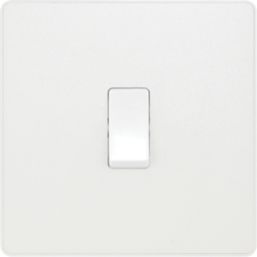 British General Evolve 20A 16AX 1-Gang Intermediate Light Switch Pearlescent White with Colour-Matched Inserts