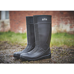 Site Trench   Safety Wellies Black Size 8