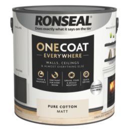 Ronseal 2.5Ltr Pure Cotton Matt Emulsion Multi Surface Paint