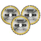 DEWALT  Wood/Plastic Circular Saw Blades 216mm x 30mm 24/40T 3 Pieces