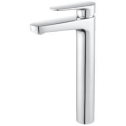Swirl Caldew Silver 301mm Tall Round Head Mono Basin Mixer Tap  With Clicker Waste