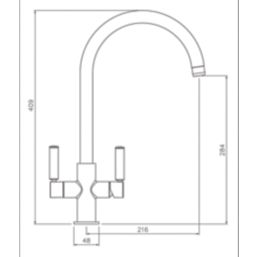 Abode Globe Aquifier 3-Way Deck Mounted Filter Tap Chrome