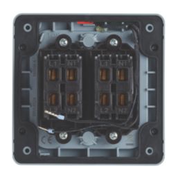 Contactum  IP66 20A 2-Gang 1-Way Weatherproof Outdoor Switch with Neon