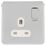 Schneider Electric Lisse Deco 13A 1-Gang SP Switched Plug Socket Polished Chrome  with White Inserts