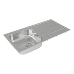 Carysil KD100L / HS605 1 Bowl Stainless Steel Inset Kitchen Sink & Tap Pack 965mm x 500mm