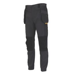 DEWALT Jefferson Work Trousers Grey/Black 32" W 31" L