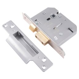 ERA  5 Lever Satin Nickel Mortice Sashlock 76mm Case - 56mm Backset
