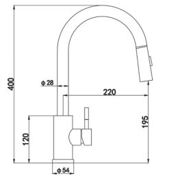 ETAL Cato  Pull-Out Style Kitchen Mixer Tap Matt Black Finish