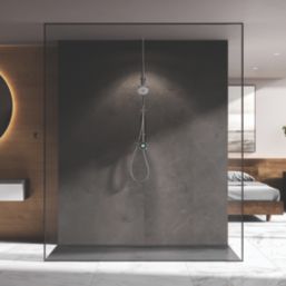 Aqualisa Optic Q HP/Combi Ceiling-Fed Chrome Thermostatic Single Outlet Exposed Smart Shower with Adjustable Head