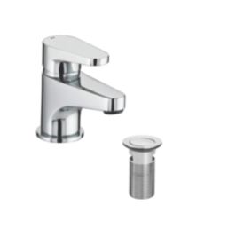 Bristan Quest Chrome 115mm Cloakroom Lever Mono Basin Mixer Tap  With Clicker Waste