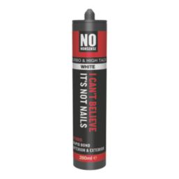 No Nonsense I Can't Believe It's Not Nails Solvent-Free High Tack & Turbo Multi-Purpose Grab Adhesive White 280ml