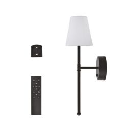 UME  Multi Colour Rechargeable LED Black Wall Lights with Tapered Shade 4.9W 200lm 2 Pack
