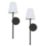 UME  Multi Colour Rechargeable LED Black Wall Lights with Tapered Shade 4.9W 200lm 2 Pack