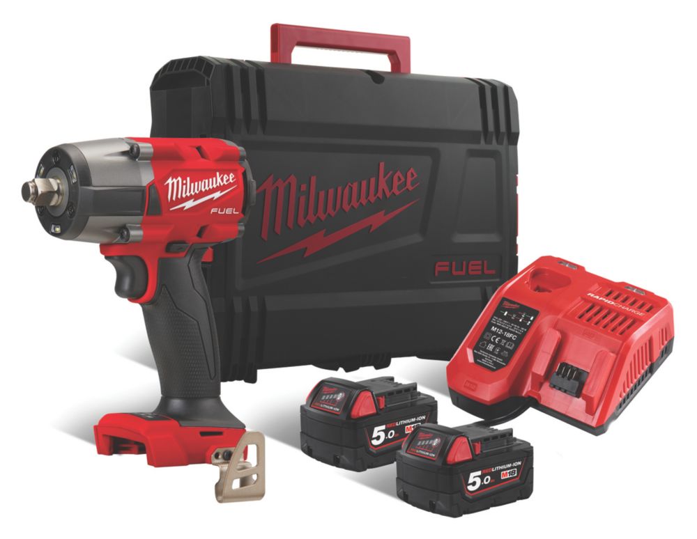 Milwaukee M12 FRAIWF12-622X FUEL 12V 2 x 2.0 / 6.0Ah Li-Ion RedLithium  Brushless Cordless Right Angle Impact Wrench - Screwfix