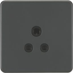 Knightsbridge  5A 1-Gang Unswitched Socket Anthracite with Black Inserts