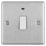 LAP  20A 1-Gang DP Control Switch Brushed Stainless Steel with Neon with White Inserts