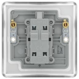 LAP  20A 1-Gang DP Control Switch Brushed Stainless Steel with Neon with White Inserts