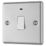 LAP  20A 1-Gang DP Control Switch Brushed Stainless Steel with Neon with White Inserts
