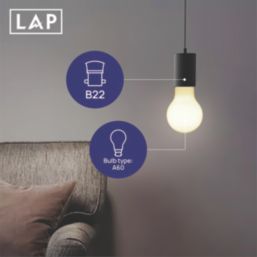 LAP  B22 A60 LED Light Bulb Milky 806lm 4.9W 4 Pack