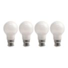LAP  B22 A60 LED Light Bulb Milky 806lm 4.9W 4 Pack
