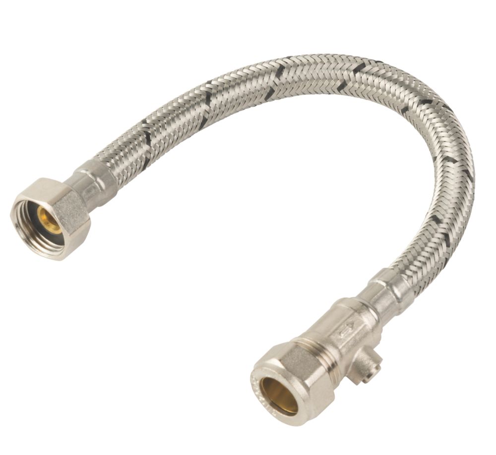 Midbrass Flexible Hoses with Isolation Valve 1/2" x 1/2" x 300mm 2 Pack