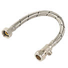 Midbrass Flexible Hose with Isolation Valve 1/2" x 1/2" x 300mm 2 Pack