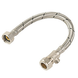 Midbrass Flexible Hose with Isolation Valve 1/2" x 1/2" x 300mm 2 Pack