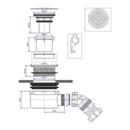 McAlpine  Shower Trap with 1 1/2" Outlet Chrome 90mm