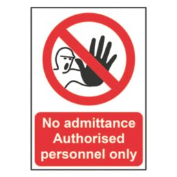 Essentials  "No Admittance Authorised Personnel Only" Sign 210mm x 148mm