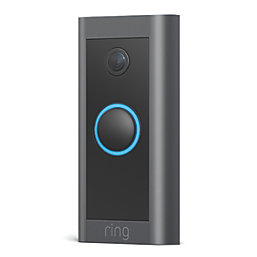Ring  Wired Hard-Wired Smart Doorbell Black / Grey