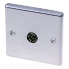 LAP  1-Gang Female Coaxial TV Socket Brushed Stainless Steel