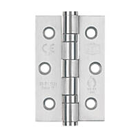 Smith & Locke  Satin Stainless Steel Grade 7 Fire Rated Ball Bearing Hinges 76x51mm 2 Pack