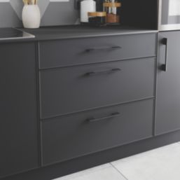 Essentials Cacao D Handle Matt Black 220mm 2 Pieces