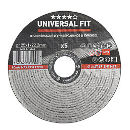 Metal Inox / Metal Cutting Discs 125mm (5") x 22.2mm 5 Pack