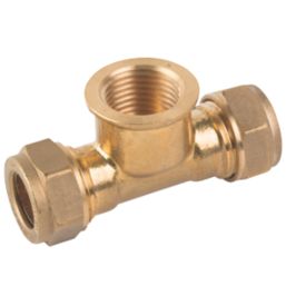 Midbrass  Brass Compression Adapting Tee 1/2" x 1/2" x 1/2"