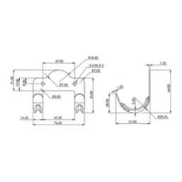 Essentials Double Hooks Silver 64mm 5 Pack