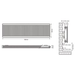 Flomasta 500mm x 1600mm 4436BTU White Type 11 Convector Radiator